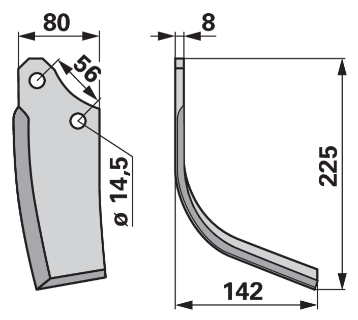 Bogenmesser rechts anstelle von Maschio 01110426 GartenShop24 - Hochwertige Gartengeräte