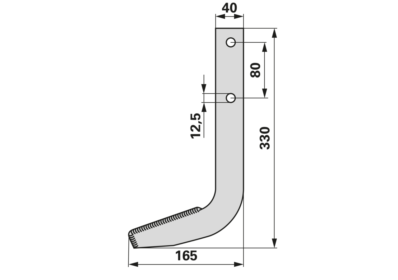 Fräszinke aufgepanzert 40x10 L = 330 LAB = 80 GartenShop24