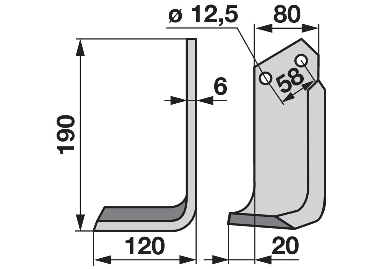 Winkelmesser links Lochabstand (LA) 58 mm GartenShop24