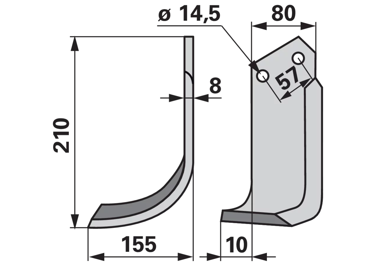 Bogenmesser links anstelle von Muratori 120061 GartenShop24 - Hochwertige Gartengeräte