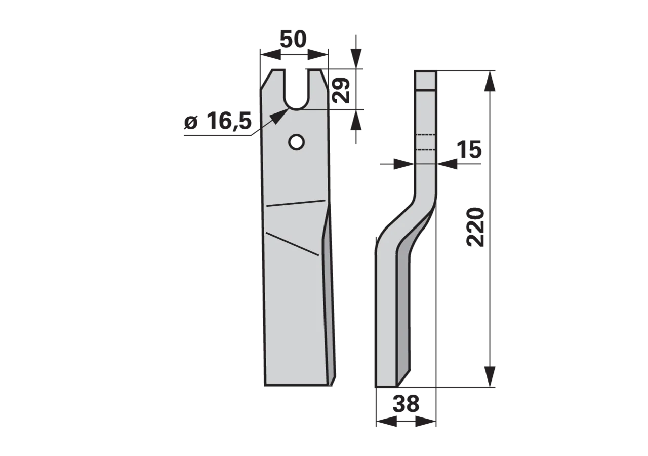 Fräsmesser rechts – passend für Kuhn K1602790 GartenShop24