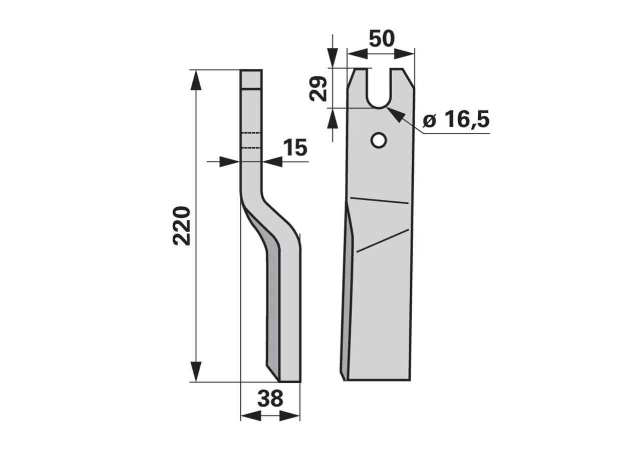 Fräsmesser links – passend für Kuhn K1602780 GartenShop24