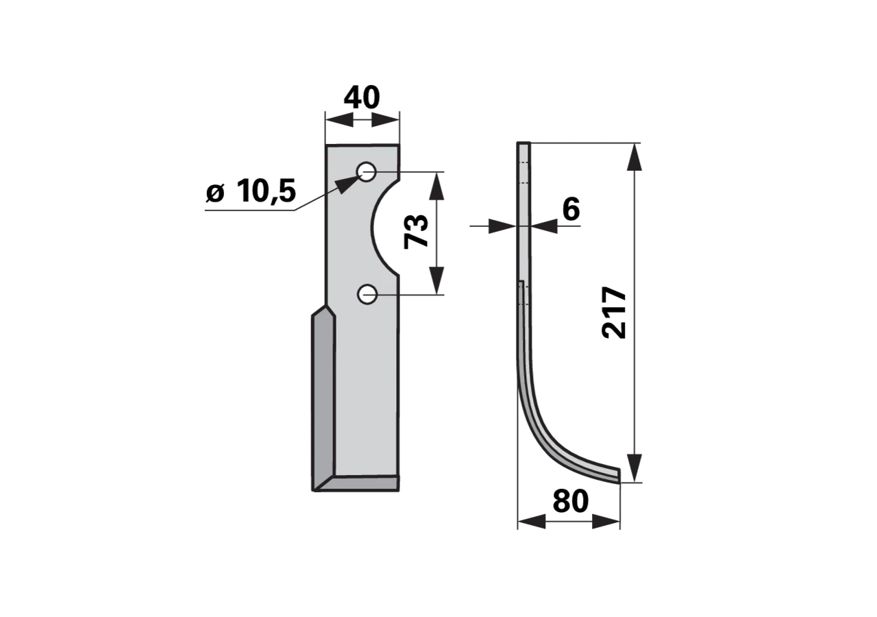 Bogenmesser rechts – passend für Eurosystem 220015207 GartenShop24