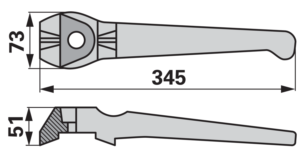 Kreiseleggenzinke rechts Lely 1.1699.0112.0 – Detailansicht Lochdurchmesser 20,5 mm