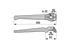 Kreiseleggenzinke links Lely 1.1699.0124.0, Gesamtlänge 385 mm, Seitenansicht