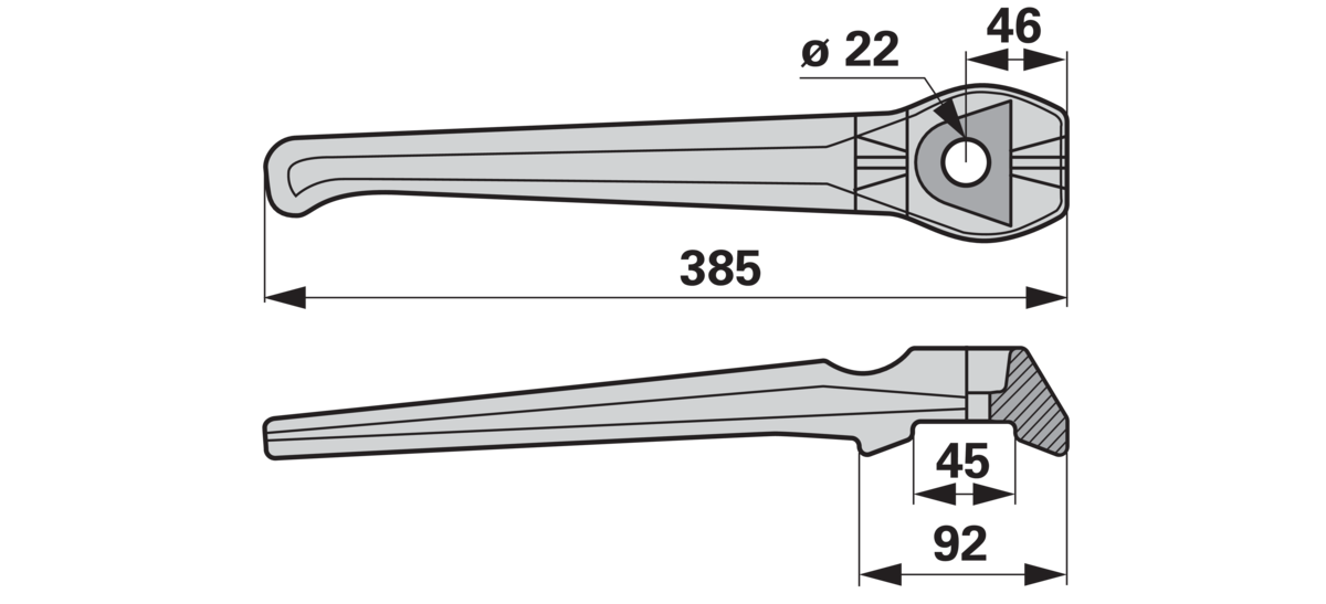 Kreiseleggenzinke links Lely 1.1699.0124.0 – Detailansicht Lochdurchmesser 22 mm