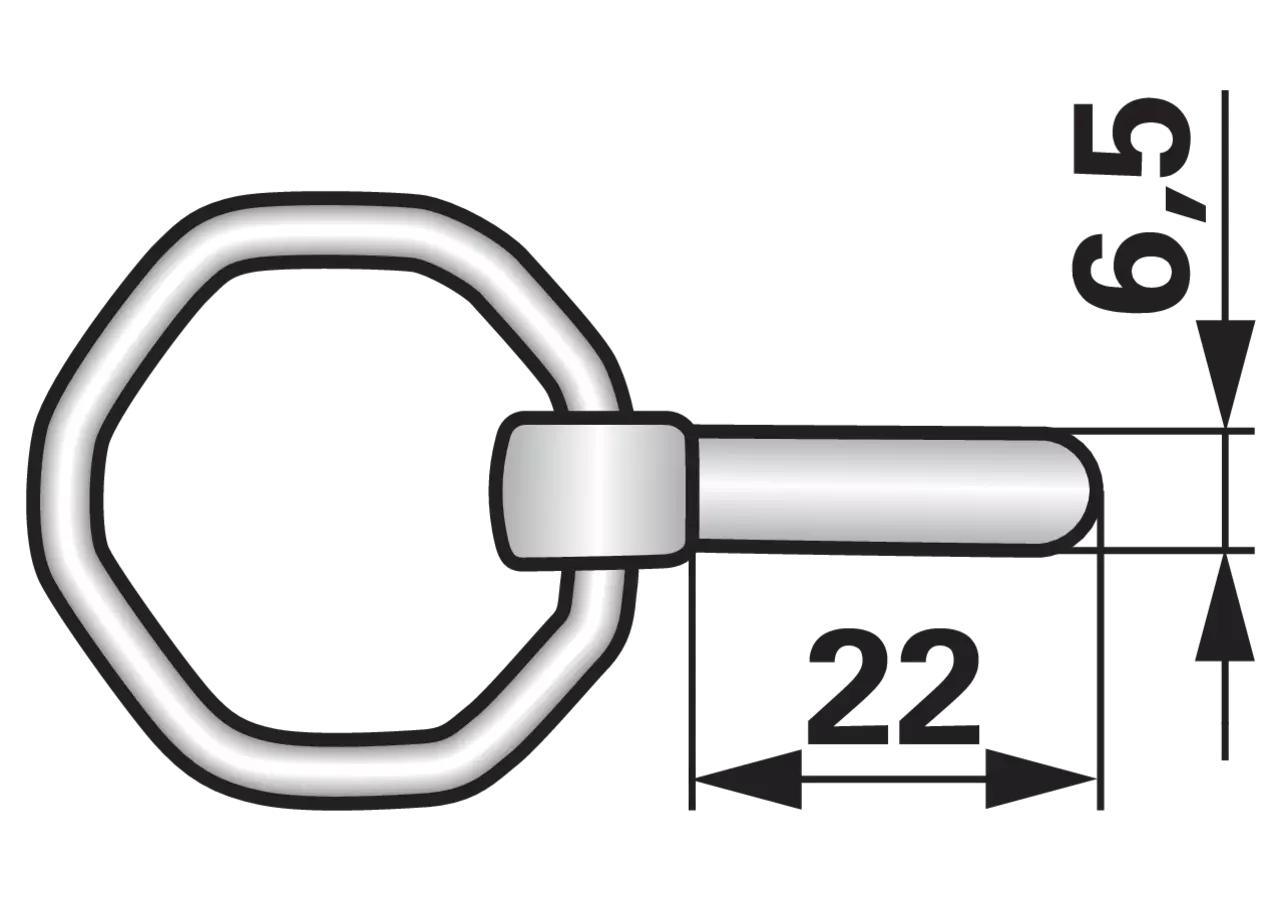 Klappstecker Kuhn 500.863.10 22 mm – Ersatzteil für Kreiseleggen, Länge 22 mm