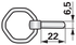 Klappstecker Kuhn 500.863.10 22 mm – Detailansicht, Stärke 6,5 mm