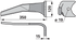 Kreiseleggenzinke rechts 350×120 mm – Detailansicht Lochabstand 73 mm