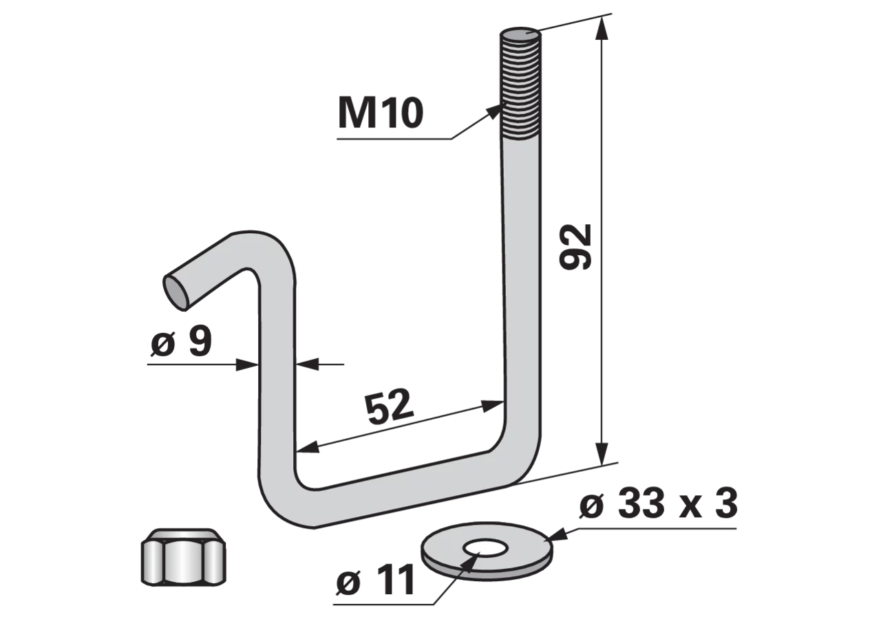 Zinkenhalter für Rahmen 50 x 50, ø 9 mm GartenShop24