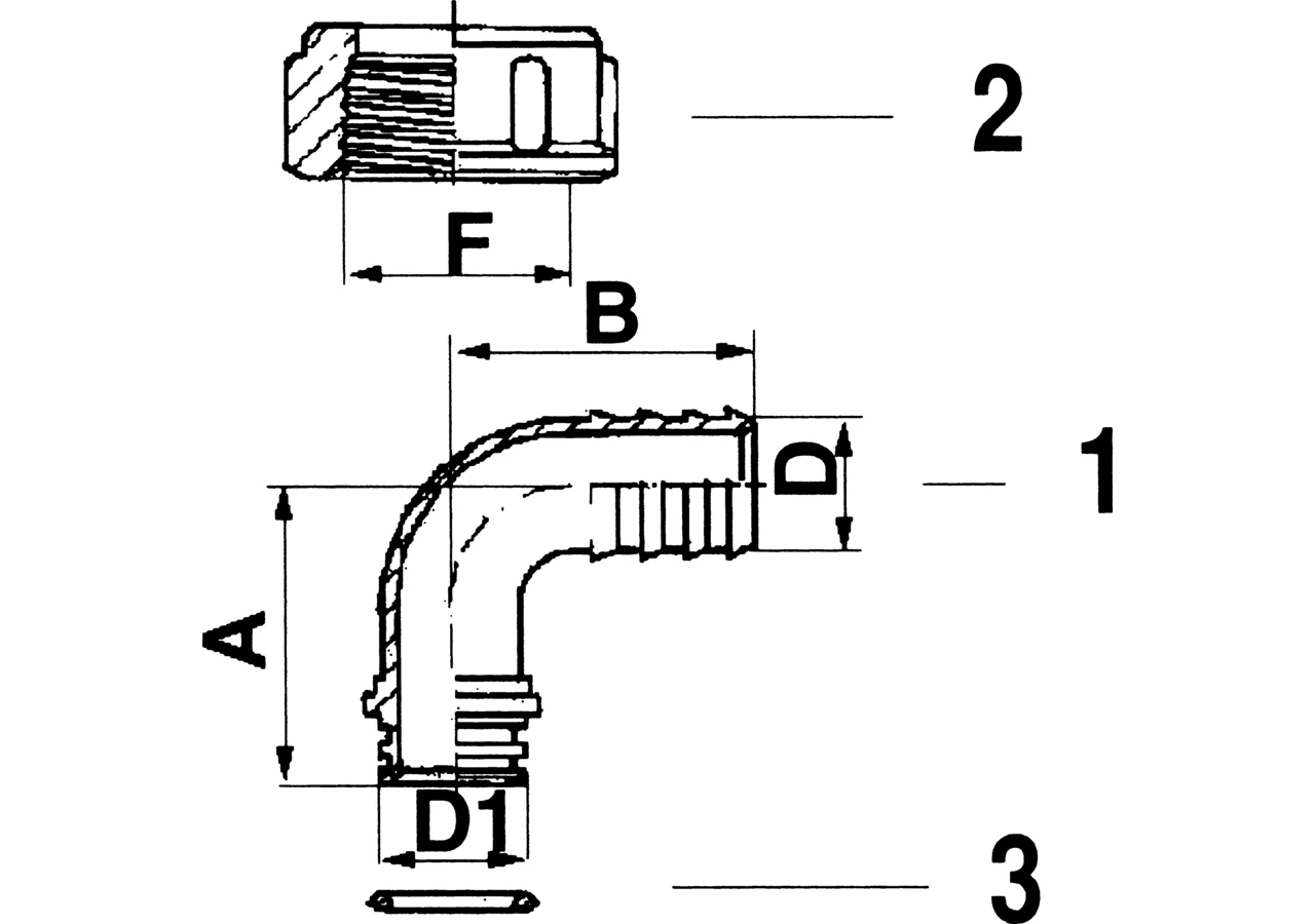 Schlauchanschluss gebogen, 2 Zoll, Tülle 50mm GartenShop24