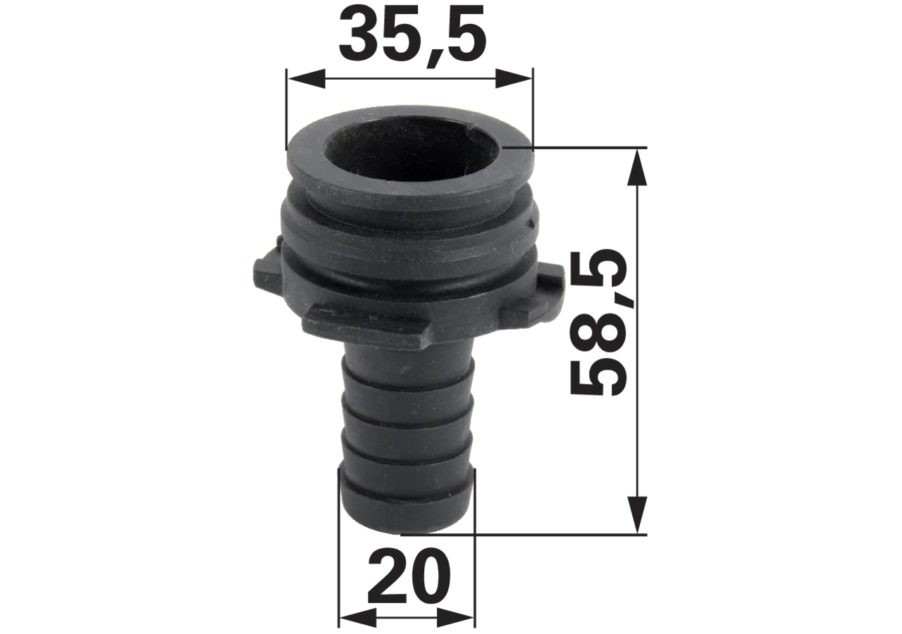 Schlauchanschluss Vaterteil, gerade 20mm Arag