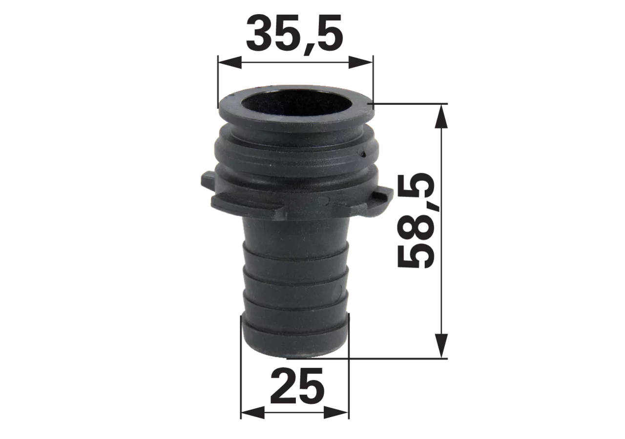 Schlauchanschluss Vaterteil, gerade 25mm Arag