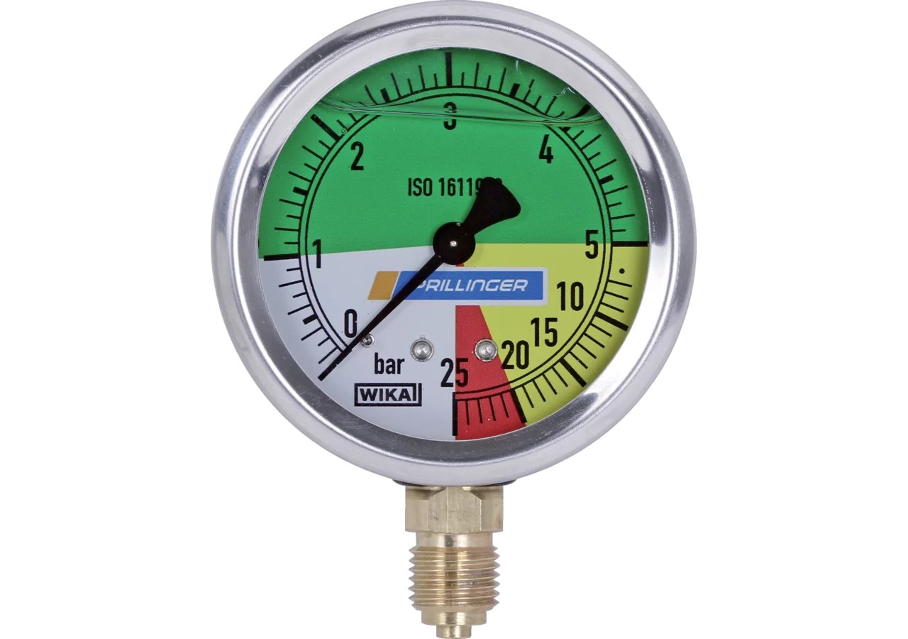 Glyzerinmanometer 63 mm, 0-5/25 bar, Anschluss unten, 1/4 Zoll WIKA Wika
