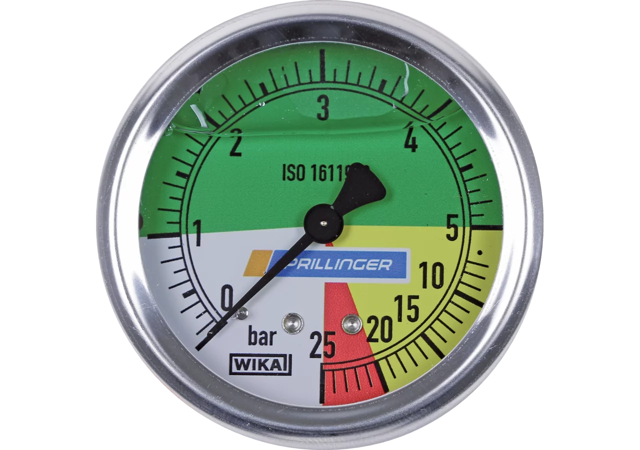 Glyzerinmanometer 63 mm, 0-5/25 bar, Anschluss hinten, 1/4 Zoll WIKA Wika