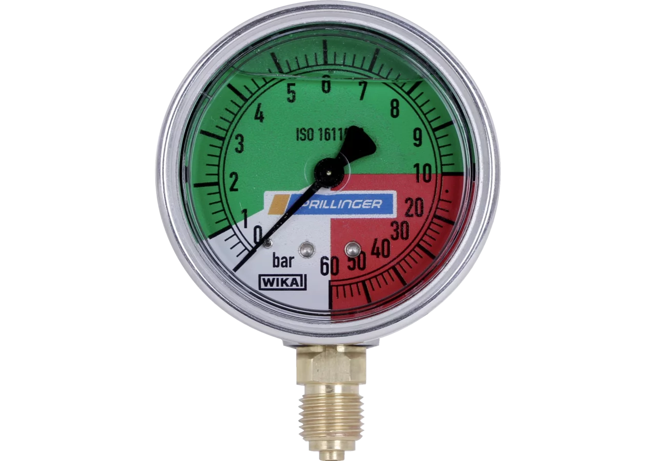 Glyzerinmanometer 63 mm, 0-10/60 bar, Anschluss unten, 1/4 Zoll WIKA Wika