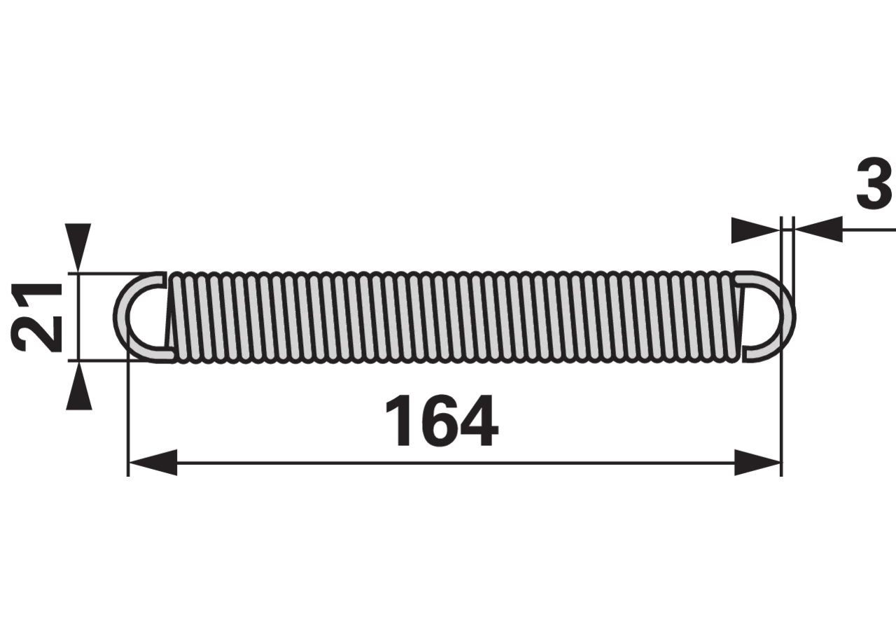 Zugfeder für Stützrad, 164 mm GartenShop24