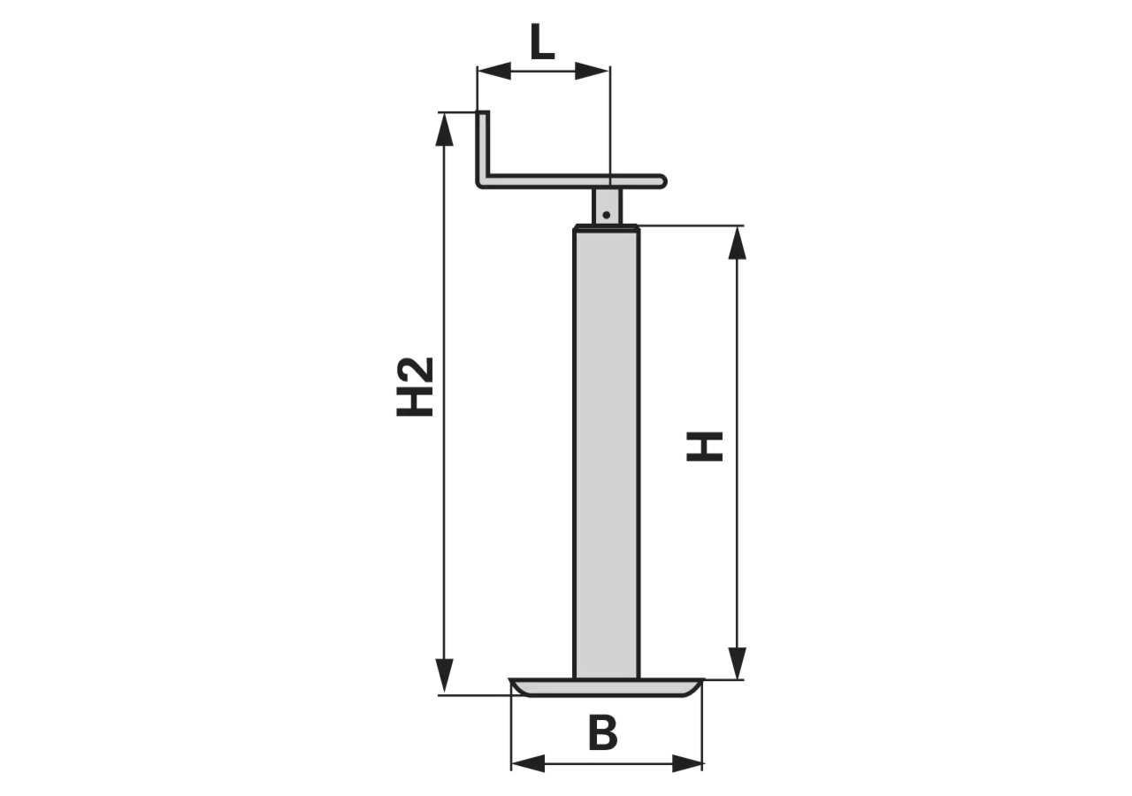 Abstellstütze 60 x 60 mm Stützlast 600 kg Simol