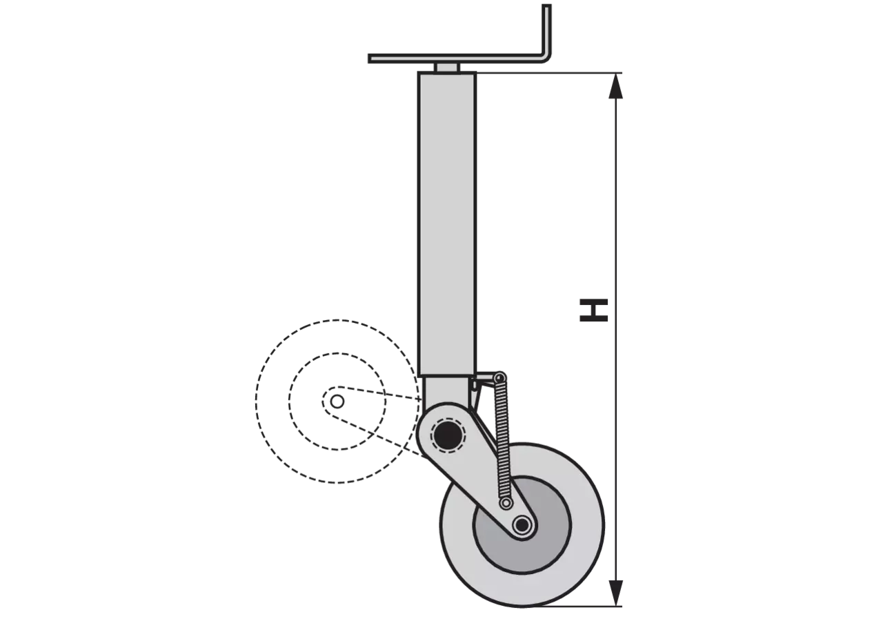 Stützrad 90 x 895 mm, Stützlast 1.500 kg Simol