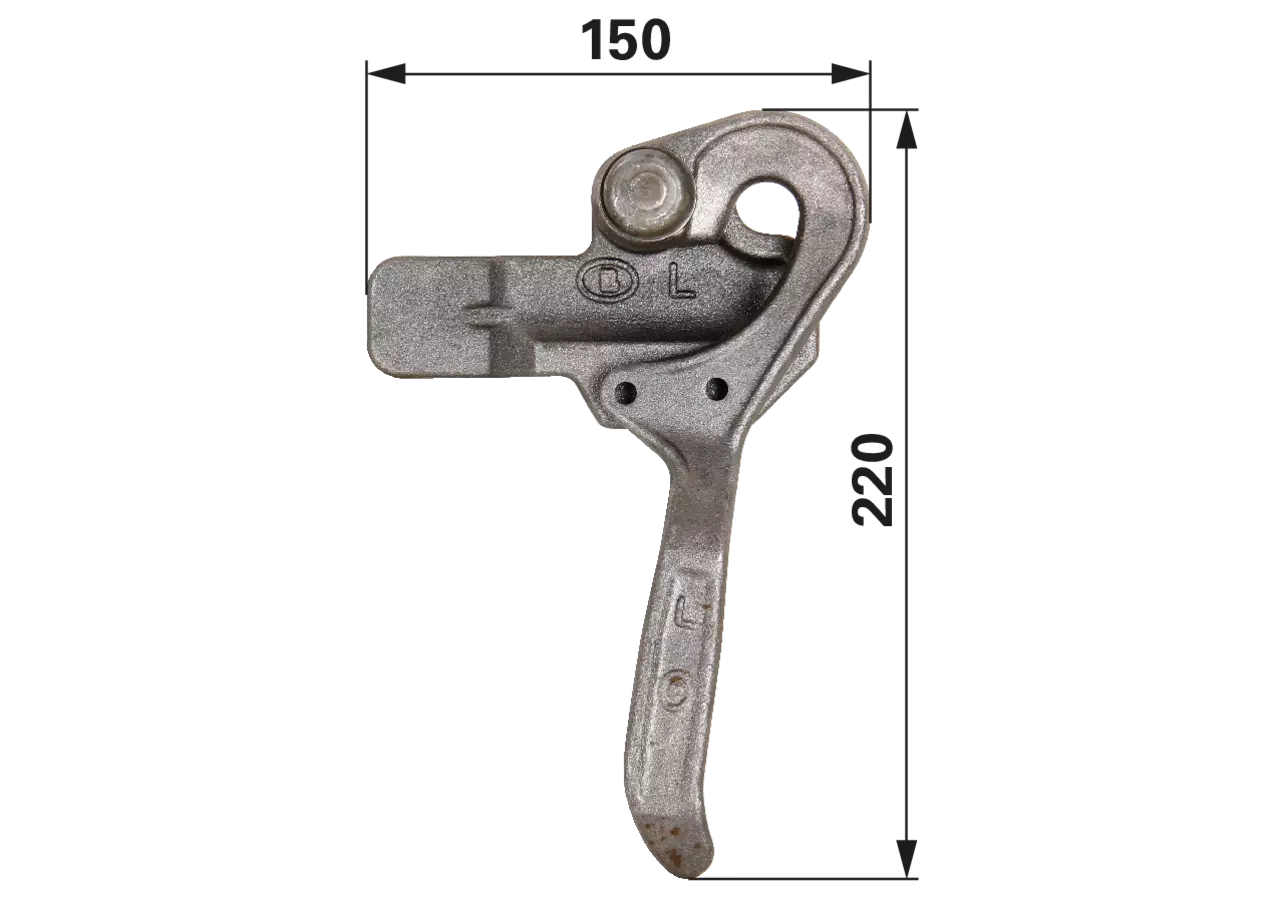 Kipperverschluss links, blank, zum Schweißen Breite 150 mm GartenShop24