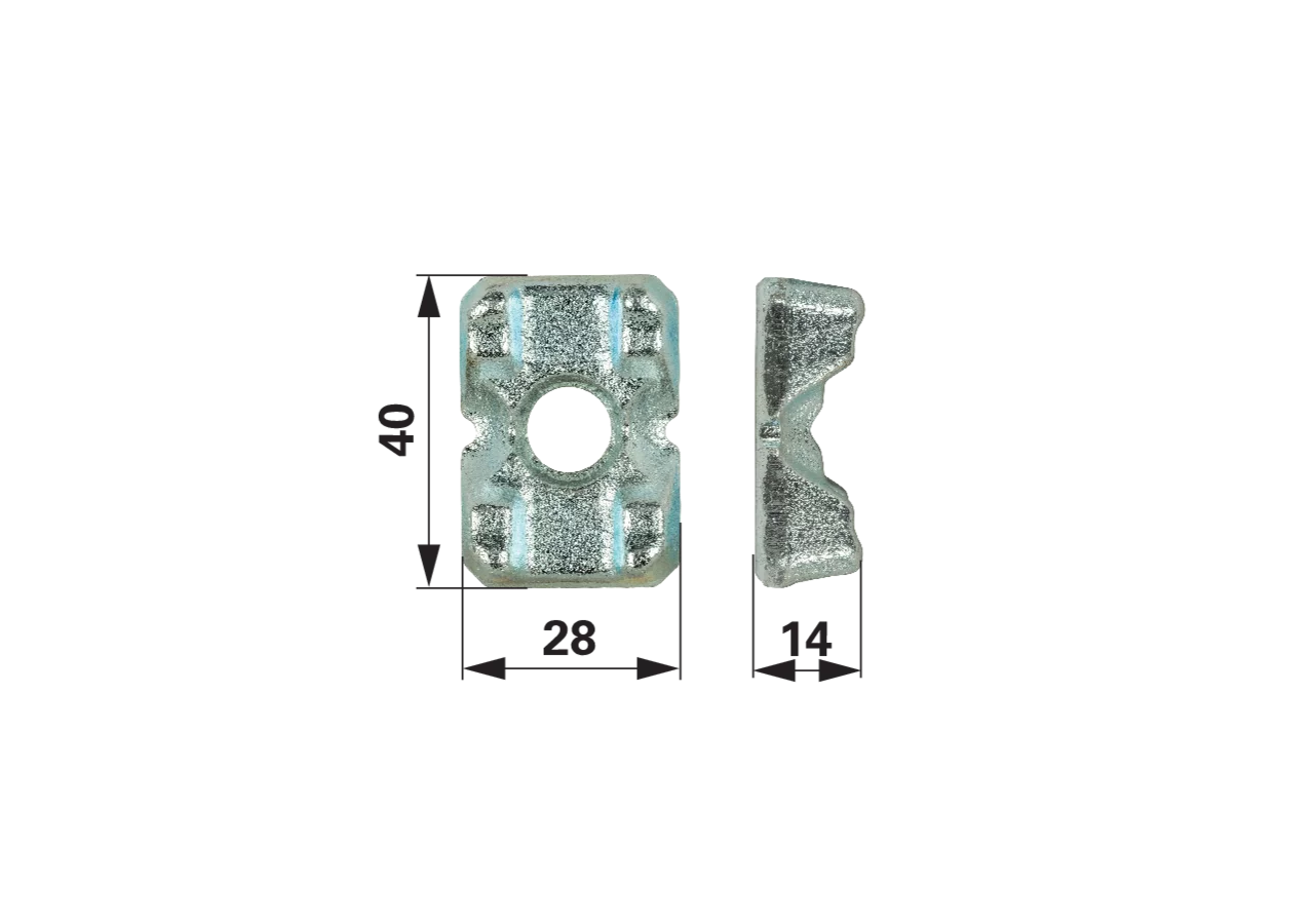 Klemmstück ID 10,5 mm, breit, verzinkt Breite 28 mm GartenShop24