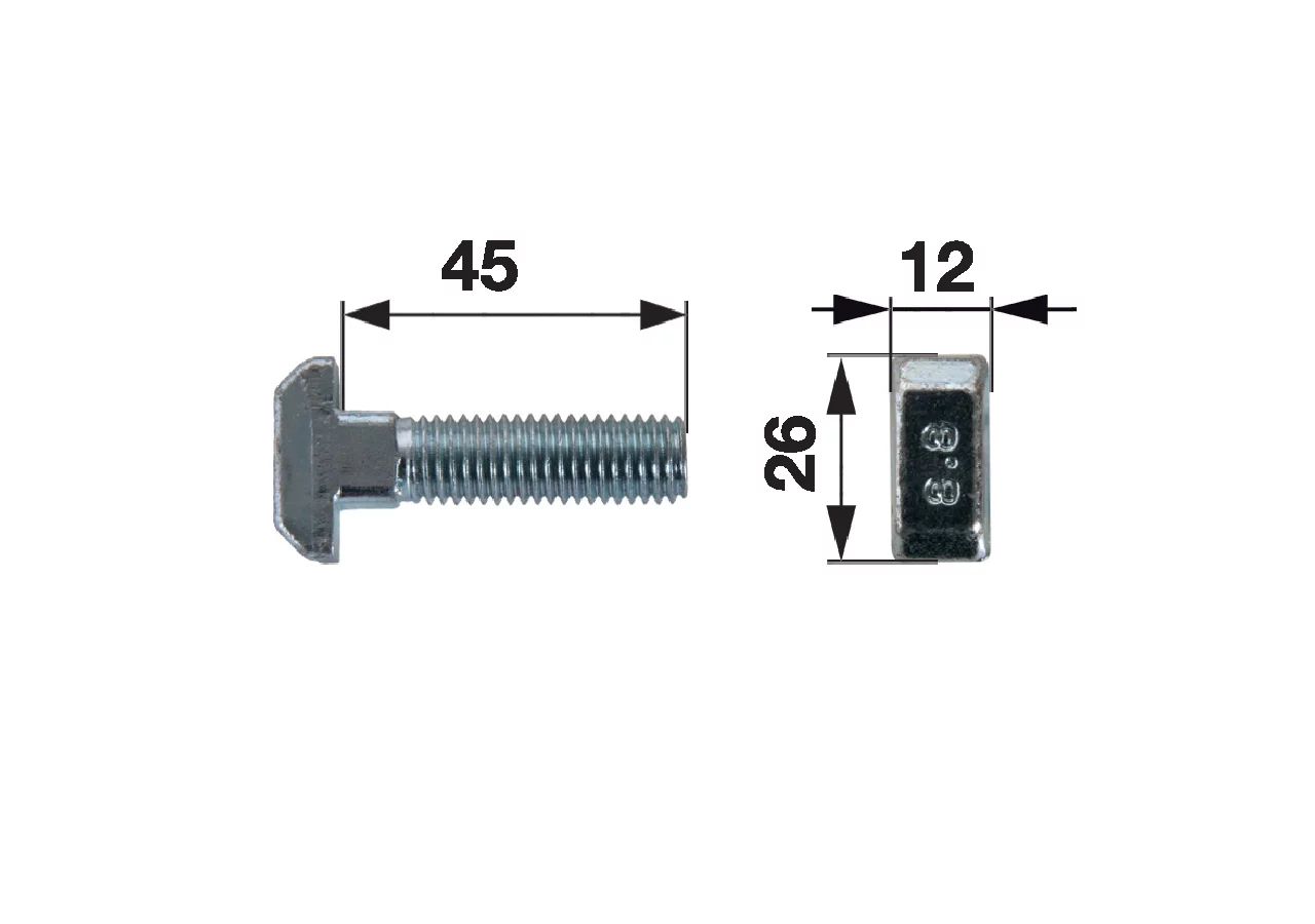 Kettenschraube M12 x 45 mm, verzinkt GartenShop24