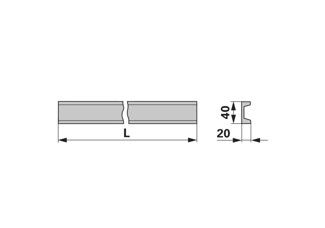 Kratzbodenleiste U-Profil, 40 x 20 mm, ungebohrt, L 3000 mm GartenShop24
