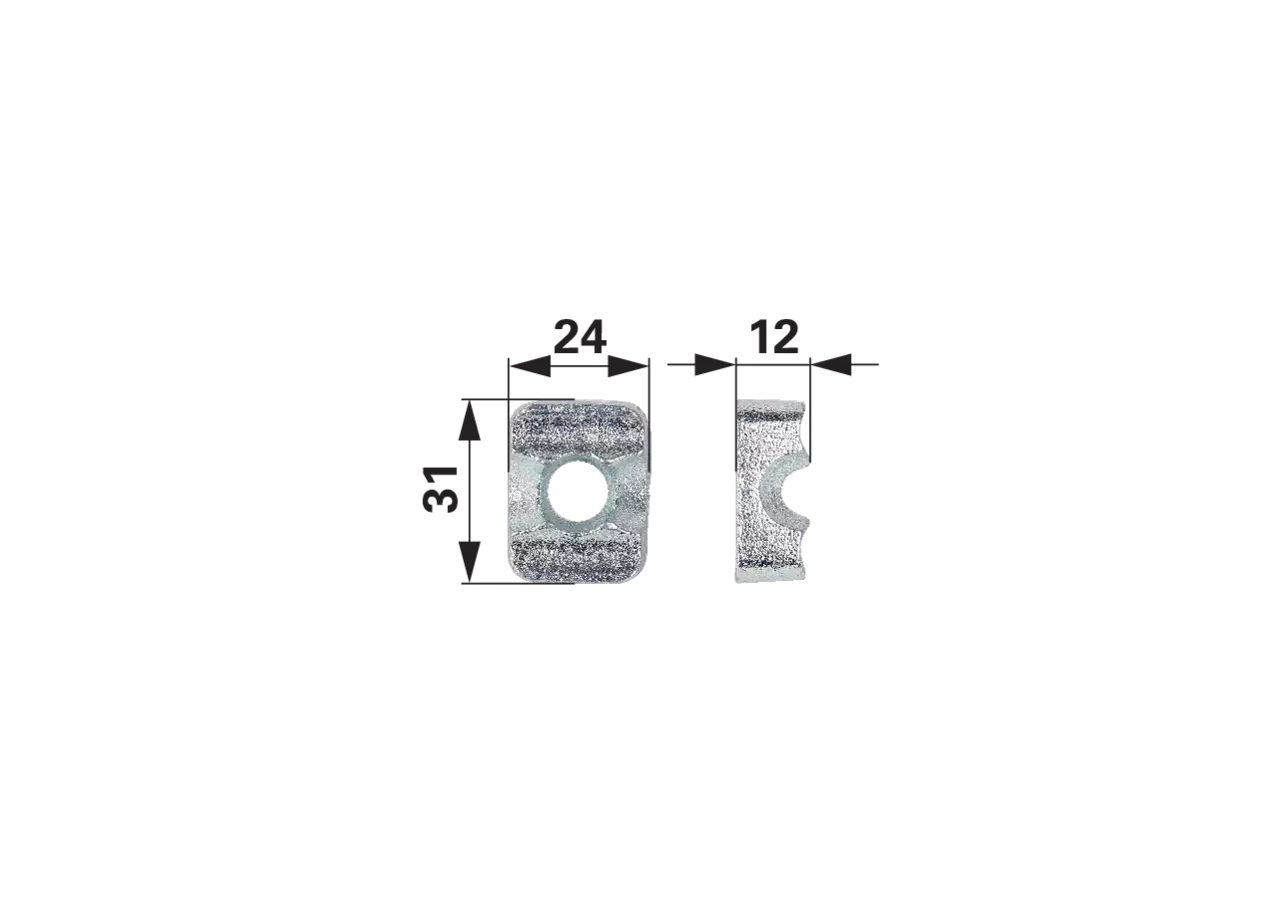 Klemmstück ID 10,5 mm, breit, verzinkt Breite 24 mm GartenShop24