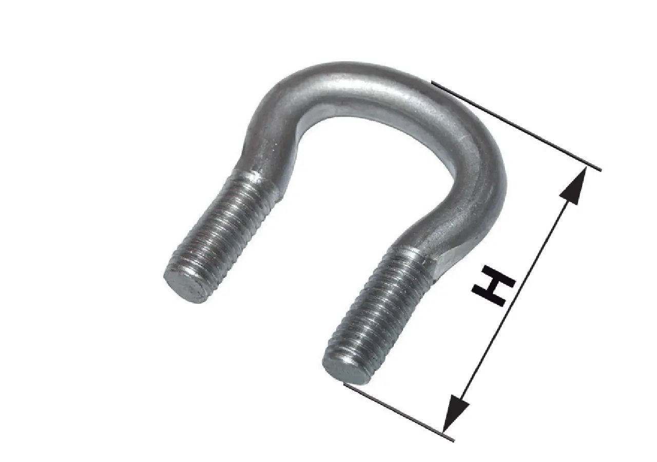 Rundstahlbügel zu Kette 8 x 24 mm, Gewinde M8, Höhe 46 mm GartenShop24