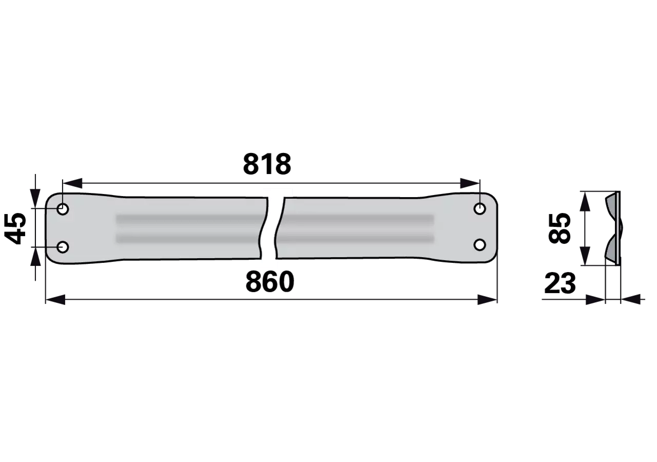 Spezialprofil L 860 mm – passend für Welger 6121650207 GartenShop24