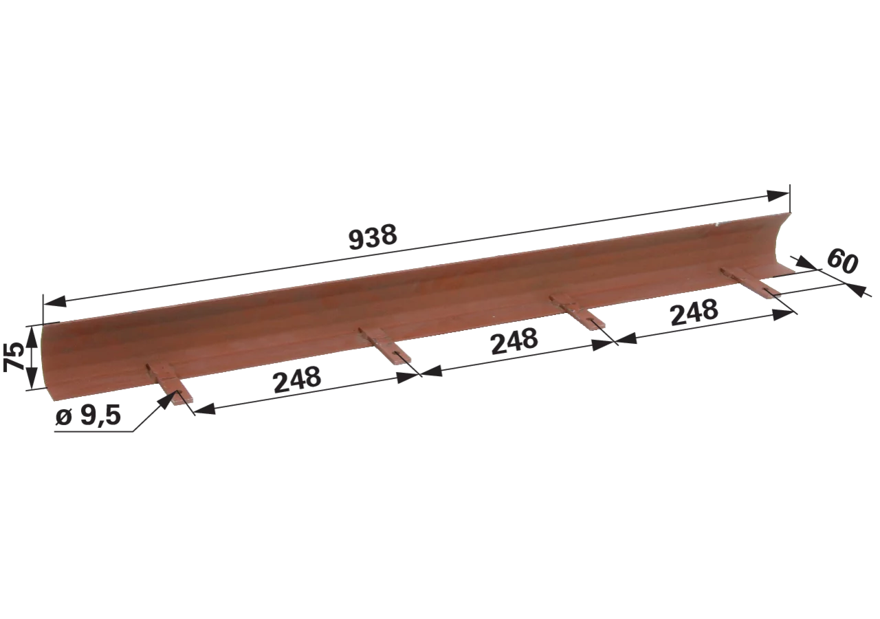 Endblech mitte, L 938 mm – passend für Bergmann 0162069 GartenShop24