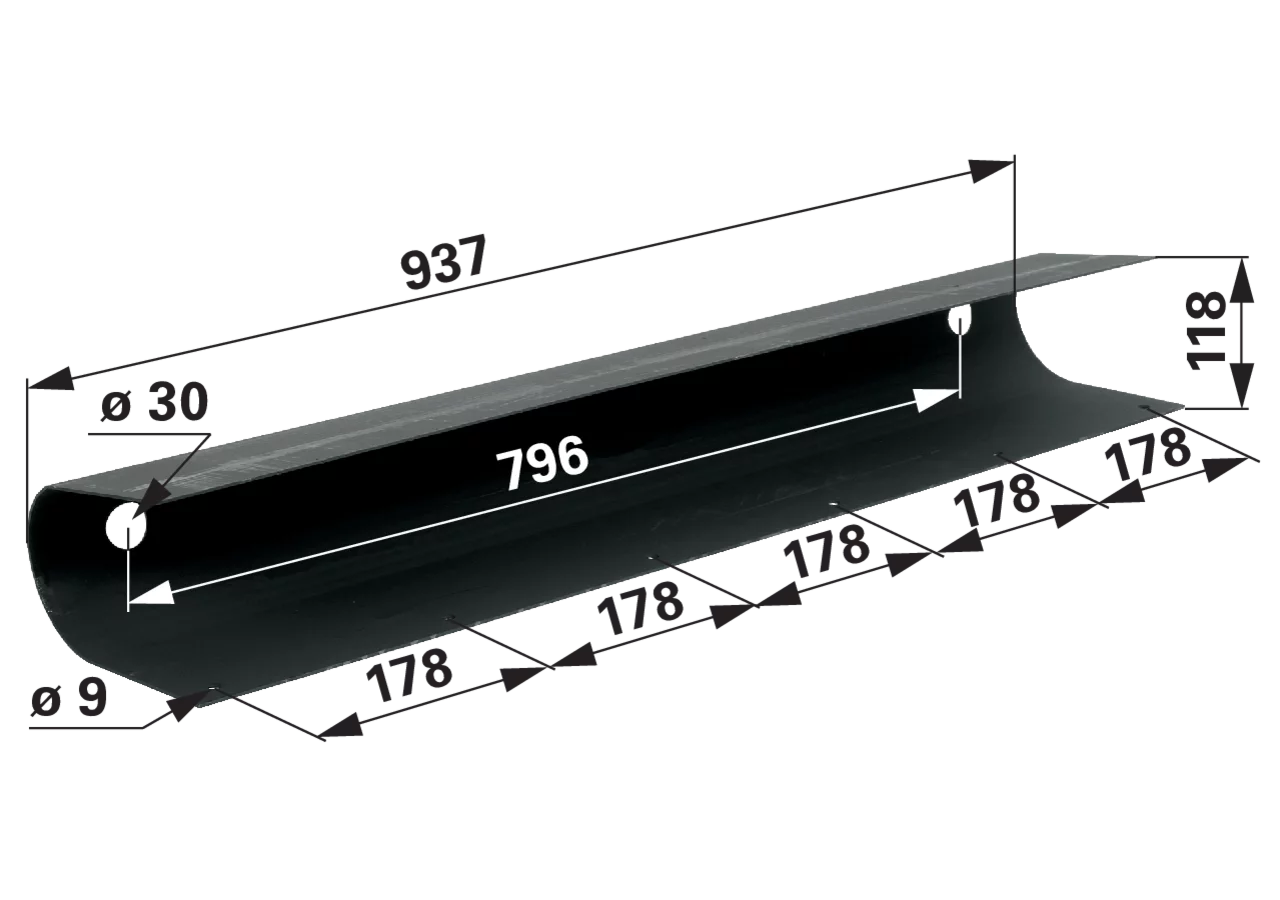 Endblech mitte, L 937 mm – passend für Krone 200359.1 GartenShop24
