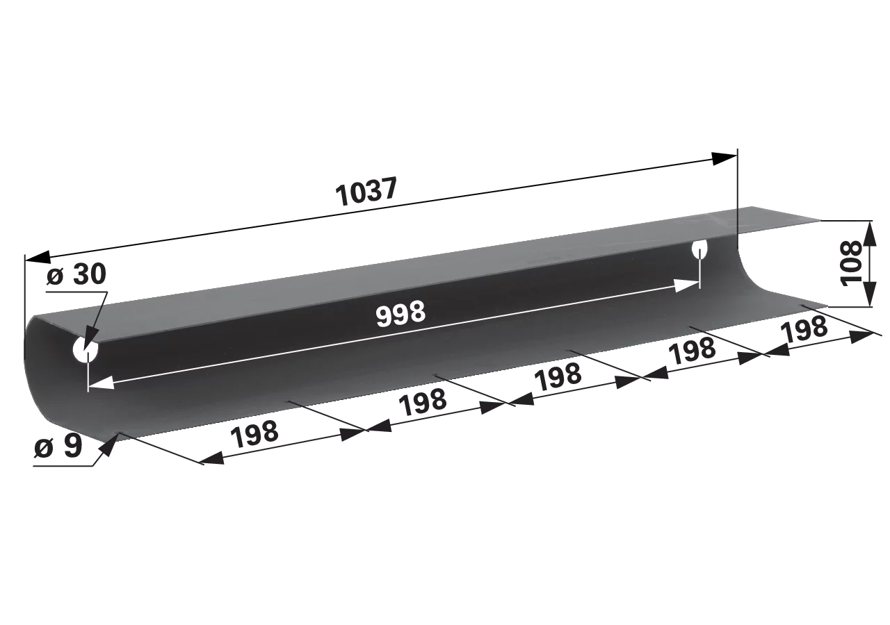 Endblech mitte, L 1.037 mm – passend für Krone 200933.1 GartenShop24