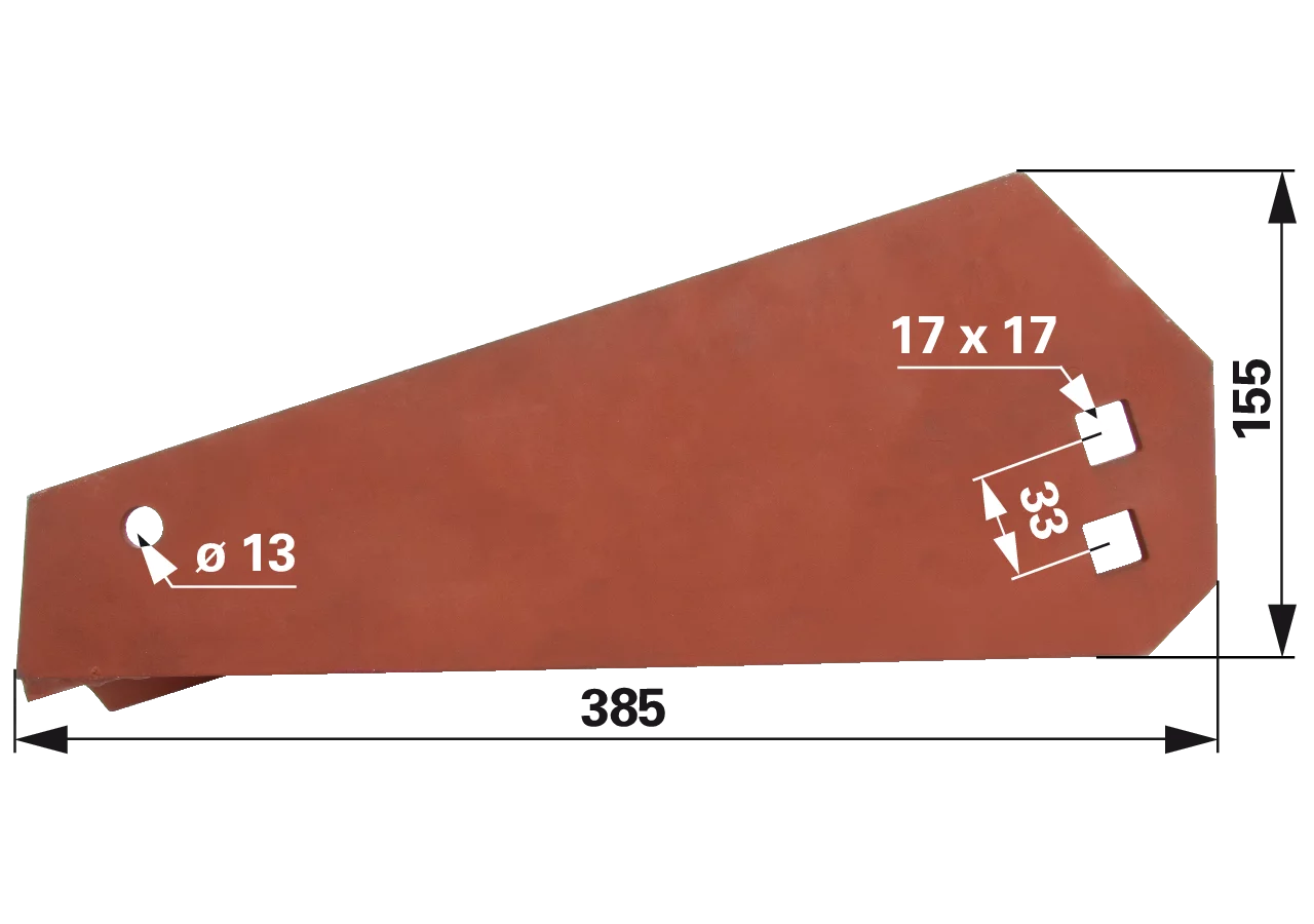 Wurfschaufel links, L 385 mm – passend für Strautmann 31046718 GartenShop24