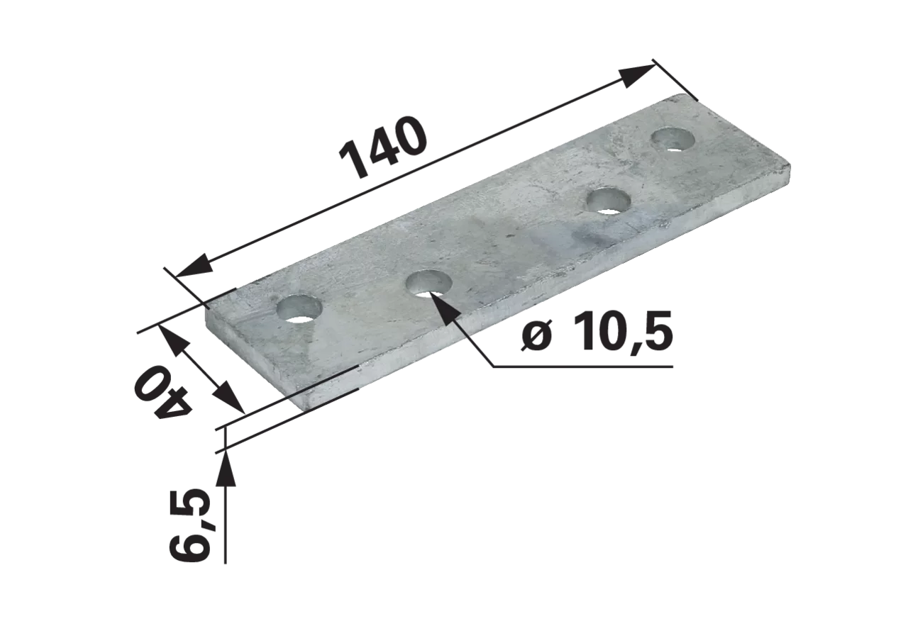 Streuzinke L 140 x B 40 x S 6,5 mm, verzinkt Gruber 4549 Gruber