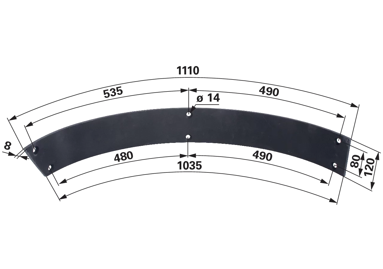 Leitblech L 1.110 mm passend zu Tebbe Länge 3 (L3) 535 mm GartenShop24