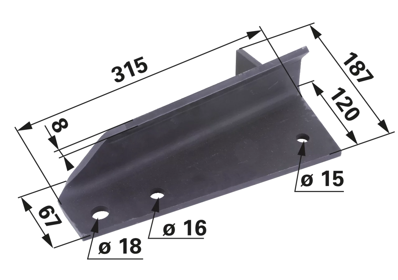 Wurfschaufel links, L 315 mm – passend für Tebbe 250 GartenShop24