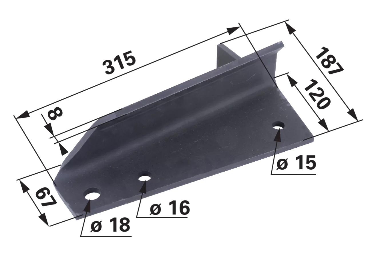 Wurfschaufel links, L 315 mm passend zu Tebbe GartenShop24