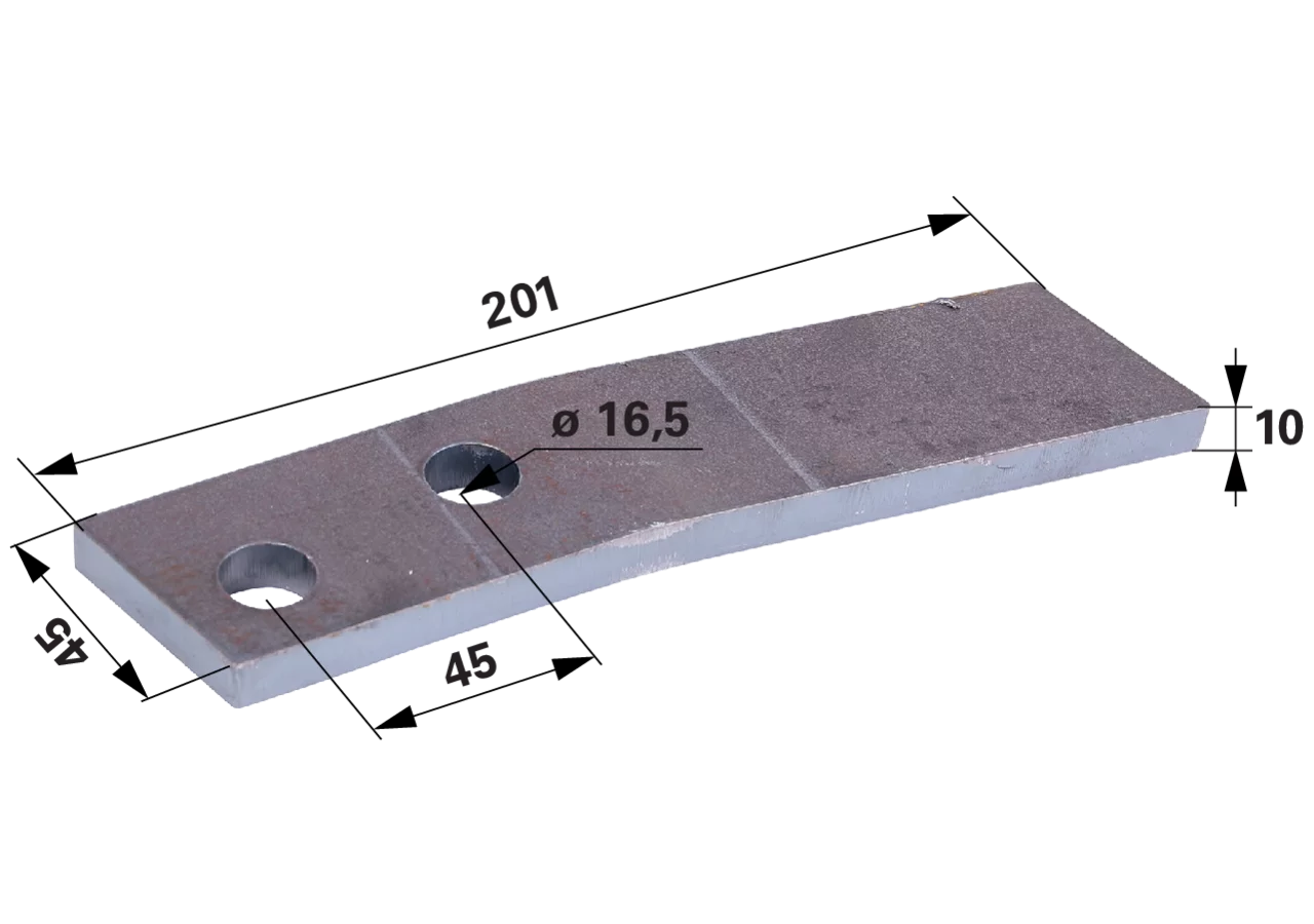 Schraubzinke links, L 201 x B 45 x S 10 mm – passend für Bergmann 10440047 GartenShop24