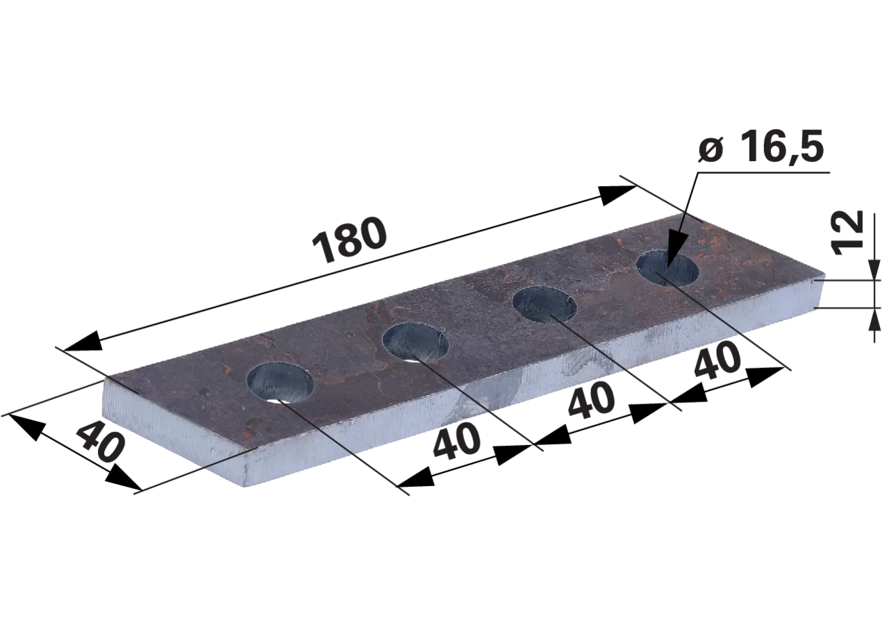 Schraubzinke L 180 x B 40 x S 12 mm, Hardox passend zu Tebbe GartenShop24