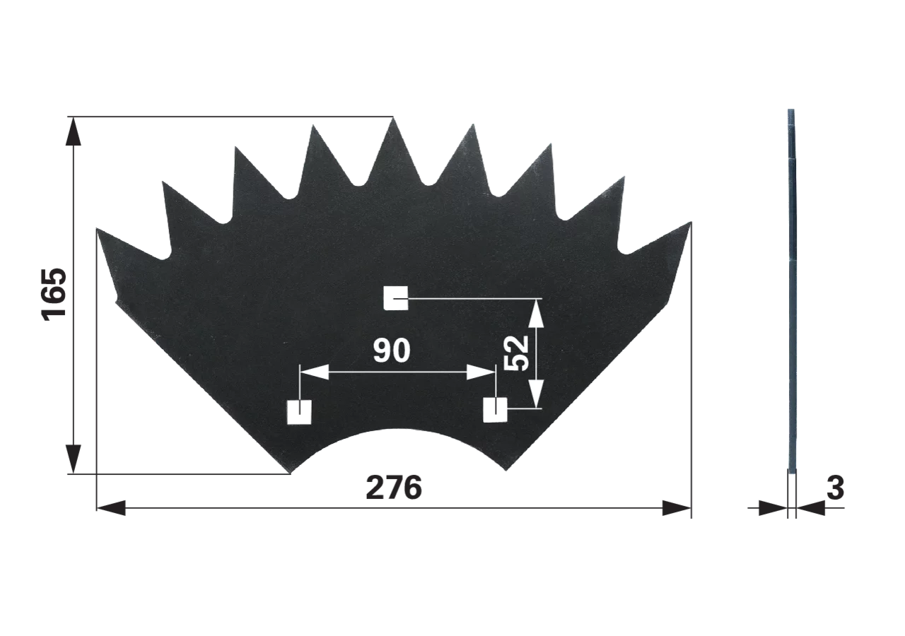 Sägeblatt L 276 x B 165 x S 3 mm – passend für Mengele 02069596 GartenShop24