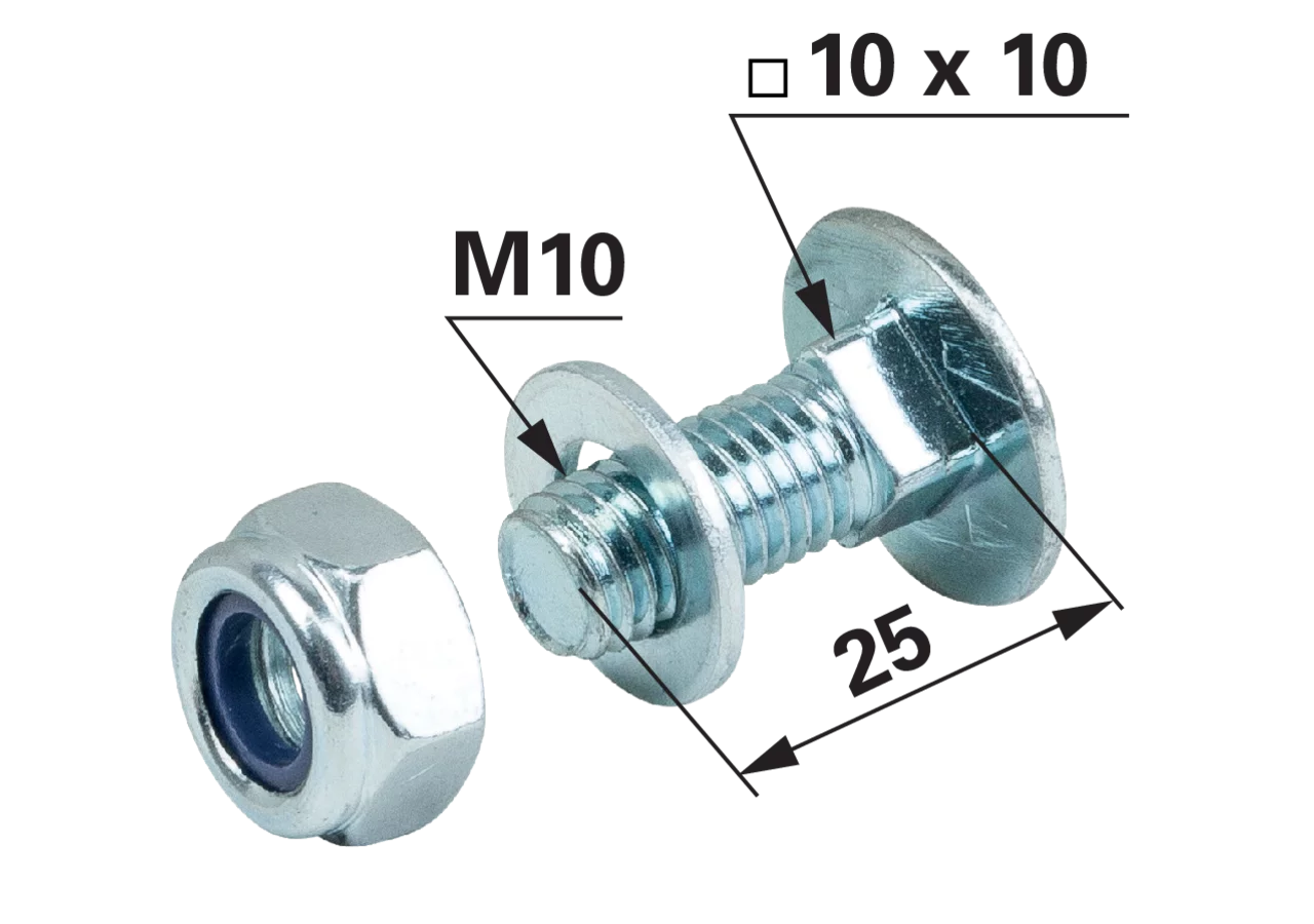 Befestigungsschraube M10 x 25 mm – passend für Mengele 001847 GartenShop24