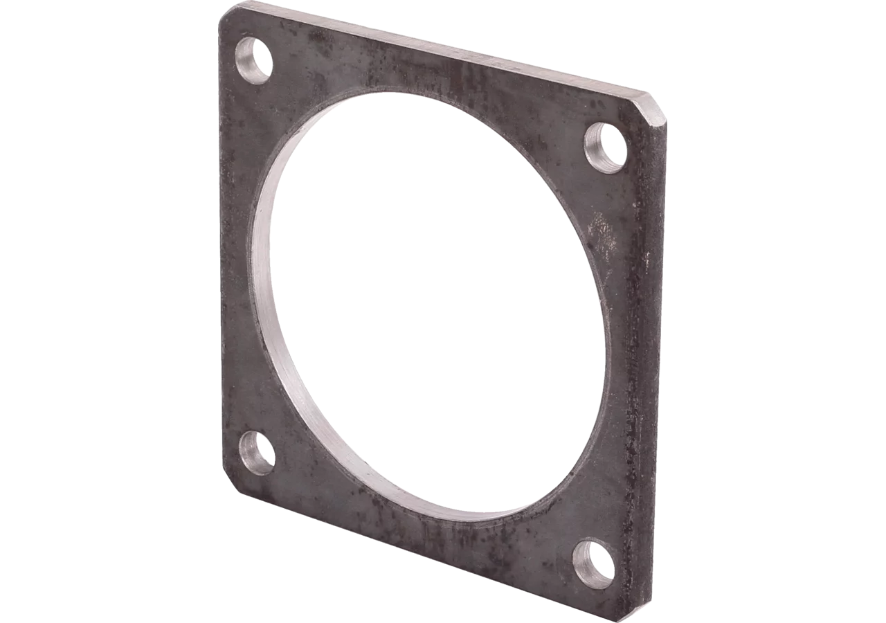Flanschplatte ID 123 mm, 4 Zoll, Schwarz-blank, L 150 x B 150 mm MZ 0906 MZ