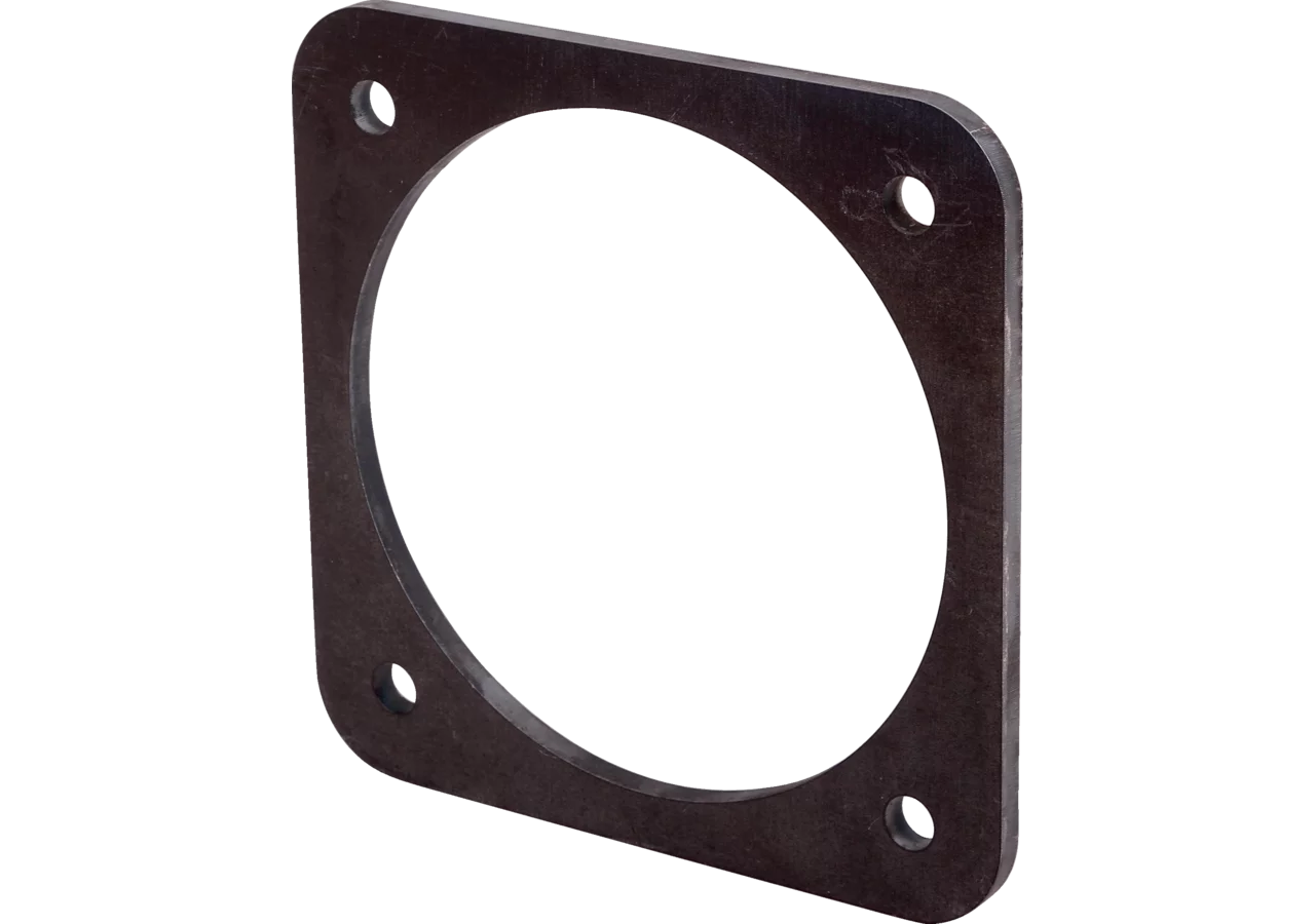 Flanschplatte ID 170 mm, 6 Zoll, Schwarz-blank, L 200 x B 200 mm MZ 0906 MZ