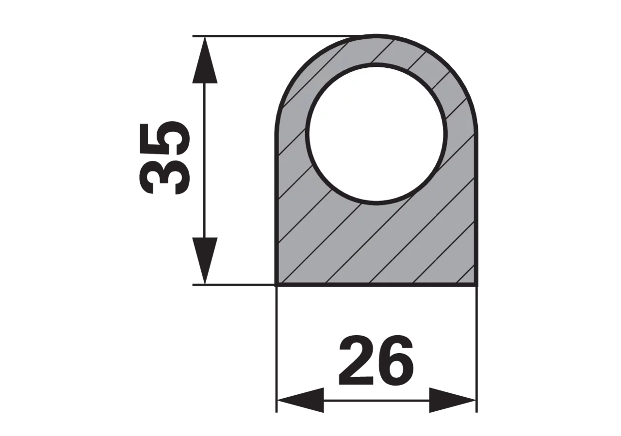 Dichtprofil Hohlkammer, B 26 x H 35 mm, Meterware GartenShop24