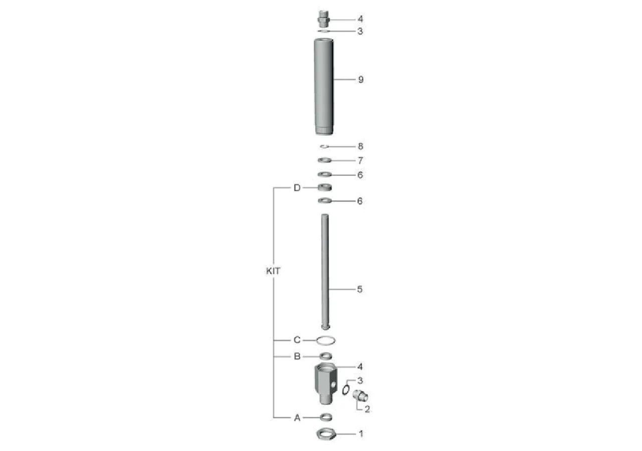 Öffnungszylinder 4–6 Zoll, doppelwirkend, 160 mm Hub, Kolbenstange 16 mm MZ 0550 MZ