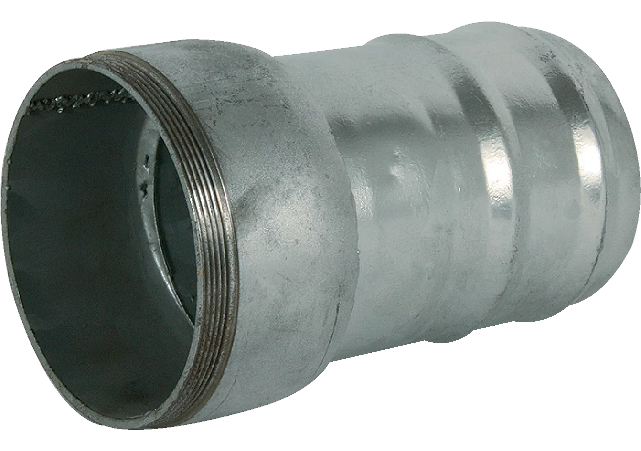 Schlauchtülle gerade mit Gewinde 5 Zoll, für Schlauch 120 mm, verzinkt GartenShop24
