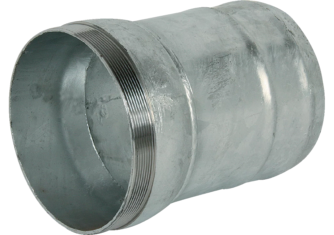 Schlauchtülle gerade mit Gewinde 6 Zoll, für Schlauch 152 mm, verzinkt GartenShop24