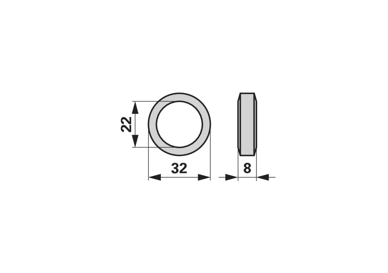 Stopfbuchsendichtung AD 32 x ID 22 x H 8 mm MZ MZ
