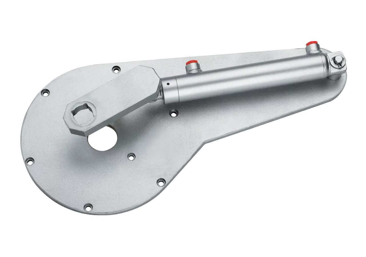 Umschaltzylinder 5 Zoll, doppelwirkend, mit Platte für Dreiwegehahn MZ 0600 MZ